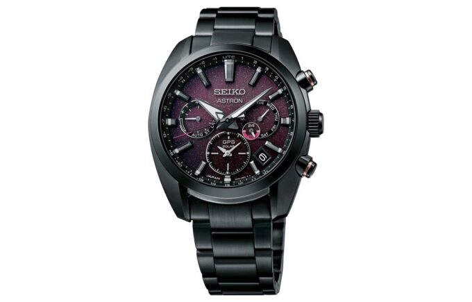 ASTRON Astron GPS Solar Dual-Time 42,7 mm Edição Limitada Preto/Roxo