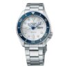 Edição Limitada do 140.º Aniversário Relógio Mecânico Seiko 5 Sports Mostrador Branco Faixa em Aço Azul