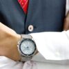 N.º 5 Relógio mecânico automático à prova de água com bracelete em aço Azul Prateado