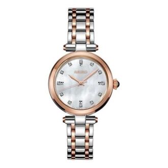 Novo relógio de quartzo com tachas em ouro rosa, à prova de água até 50 m