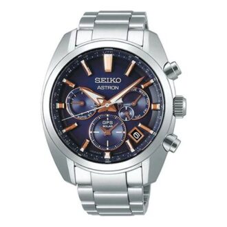 Relógio Astron GPS com energia solar Azul Prateado