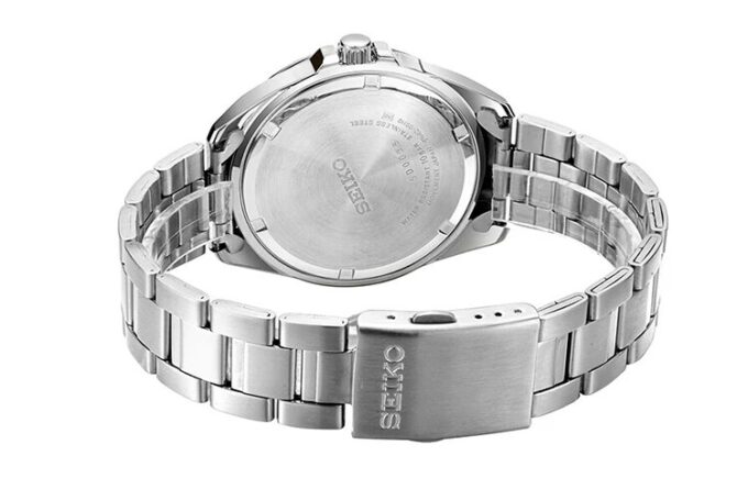 Relógio azul com pulseira em aço, estilo business casual e à prova de água