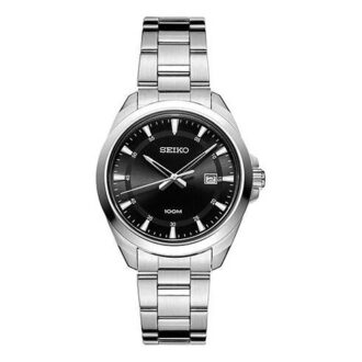 Relógio Business Casual à prova de água com bracelete em aço preto