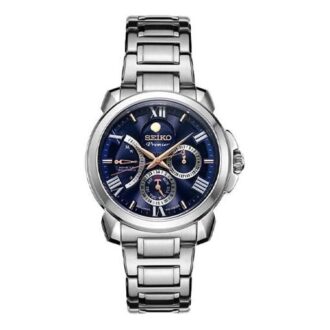 Relógio da Série Premier com mostrador azul, bracelete em aço e cristal de safira