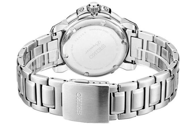 Relógio da Série Premier com mostrador azul, bracelete em aço e cristal de safira