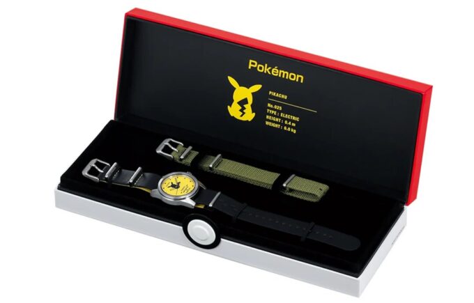 Relógio de edição limitada Pokémon Pikachu Crossover Amarelo Preto