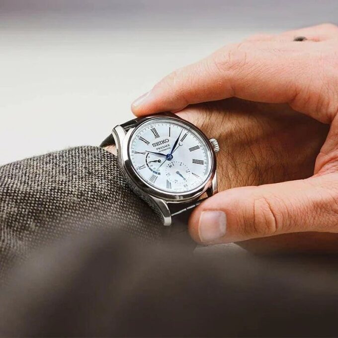 Relógio de negócios casual mecânico automático esmaltado da série Presage