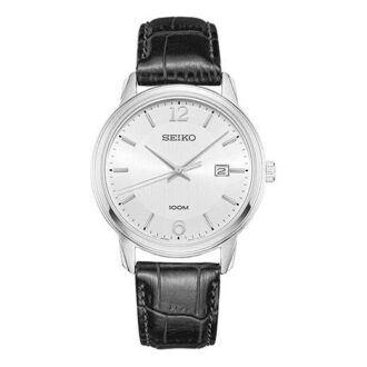 Relógio de quartzo com correia branca