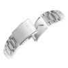 Relógio de quartzo com mostrador branco e bracelete em aço, à prova de água até 100 metros, estilo casual-profissional, com três mostradores