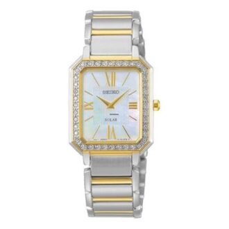 Relógio de quartzo minimalista com bracelete de aço quadrada Branco