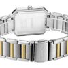 Relógio de quartzo minimalista com bracelete de aço quadrada Branco