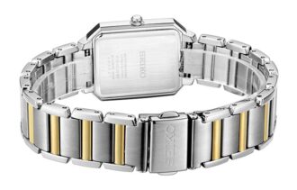 Relógio de quartzo minimalista com bracelete de aço quadrada Branco