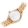 Relógio de quartzo à prova de água 5 ATM com mostrador azul e branco e bracelete em ouro rosa