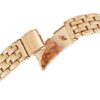 Relógio de quartzo à prova de água 5 ATM com mostrador azul e branco e bracelete em ouro rosa