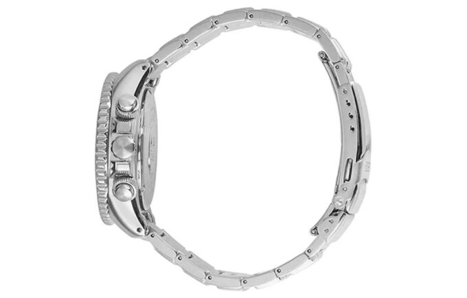 Relógio desportivo de energia solar com bracelete em aço