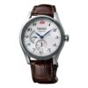 Relógio mecânico automático Presage com mostrador branco e pulseira castanha