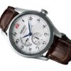 Relógio mecânico automático Presage com mostrador branco e pulseira castanha