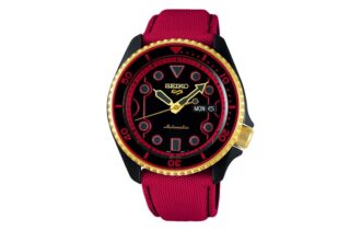 Relógio mecânico Crossover preto e vermelho à prova de água