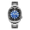Relógio mecânico da série Prospex com caixa com lente de safira, mostrador azul e bracelete em aço, resistente à água até 200 metros