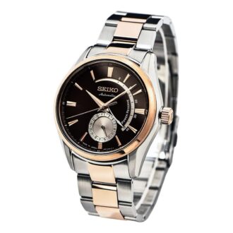 Relógio mecânico de aço com bracelete, estilo business casual