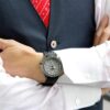 Série n.º 5 Relógio mecânico automático retro à prova de água cinzento-preto