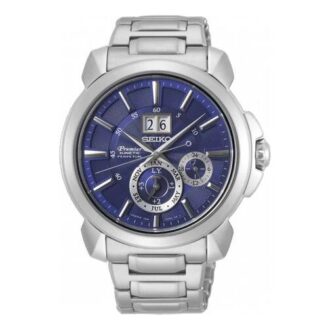 Série Premier Casual Business Relógio de quartzo à prova de água Mostrador azul Bracelete de aço